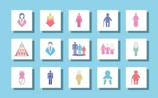 pictogram population icons vector