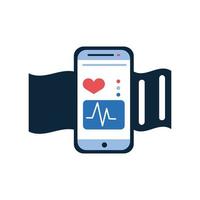 mobile phone health app vector