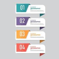 Four steps business infographic template vector