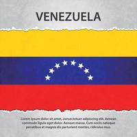 Venezuela flag on torn paper vector