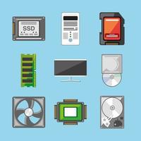 conjunto de iconos de hardware de computadora vector