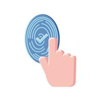 fingerprint check mark vector