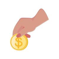 female hand with coin vector