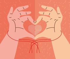 hands in the shape of a heart vector