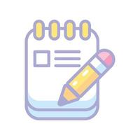 notepad and pencil vector