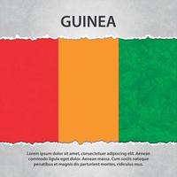 bandera de guinea en papel rasgado vector