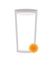 milk cup with flower vector