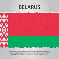 bandera de bielorrusia en papel rasgado vector