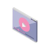 isometric video player vector