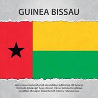 bandera de guinea bissau en papel rasgado vector