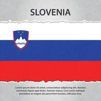 bandera de eslovenia en papel rasgado vector