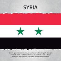 Syria flag on torn paper vector