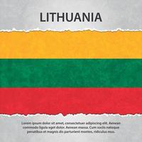 Lithuania flag on torn paper vector