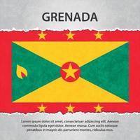 Grenada flag on torn paper vector