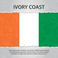 Ivory Coast flag on torn paper vector