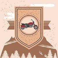 motorcycle retro label vector