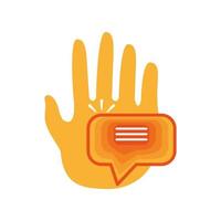 hello hand and message vector