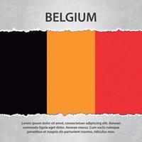 Belgium flag on torn paper vector