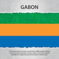 Gabon flag on torn paper vector