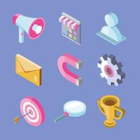 set icon marketing vector