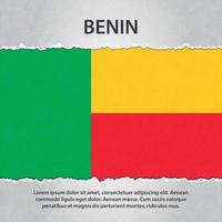 Benin flag on torn paper vector