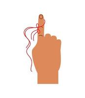 red string on index finger vector