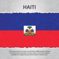 Haiti flag on torn paper vector