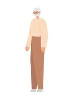 smiling grandfather representation vector