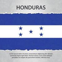 Honduras flag on torn paper vector