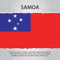 bandera de samoa en papel rasgado vector