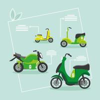 ecology electric motorcycles vector
