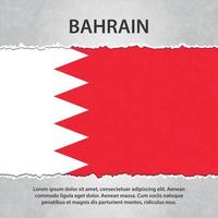 Bahrain flag on torn paper vector