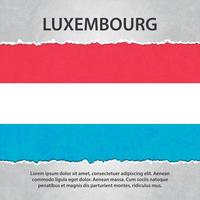 Luxembourg flag on torn paper vector