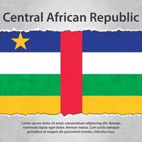 bandera de la república centroafricana en papel rasgado vector