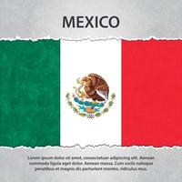 bandera de mexico en papel rasgado vector