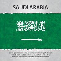 Saudi Arabia flag on torn paper vector
