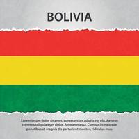 Bolivia flag on torn paper vector