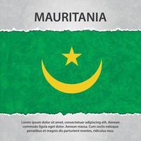 Mauritania flag on torn paper vector
