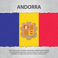 Andorra flag on torn paper vector