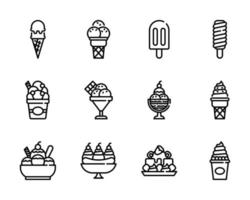 icono de helado y símbolo para sitio web, aplicación vector