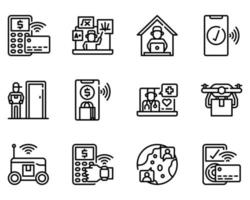Contactless icon and symbol for website, application vector