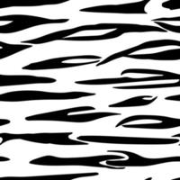 Patrón transparente de piel de tigre cebra blanco negro. vector dibujado a mano fondo de ilustración sin fin