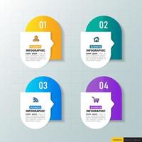 Gradient infographic steps design vector