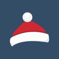 Santa beanie hat in flat style vector