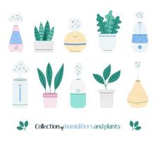 colección de humidificadores y plantas vector