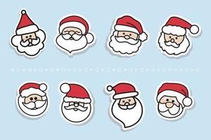 santa claus sticker icon set vector