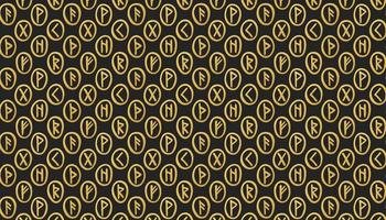 Scandinavian magic runes silhouettes doodles fortune teller prediction Halloween witchcraft tool background pattern banner vector
