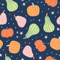 Halloween pattern with pumnpkin. Autumn background vector