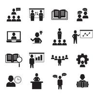 Lecture Class Icons Set Illustration