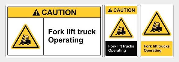 Safety Sign Caution forklift truck operation ansi and osha vector
